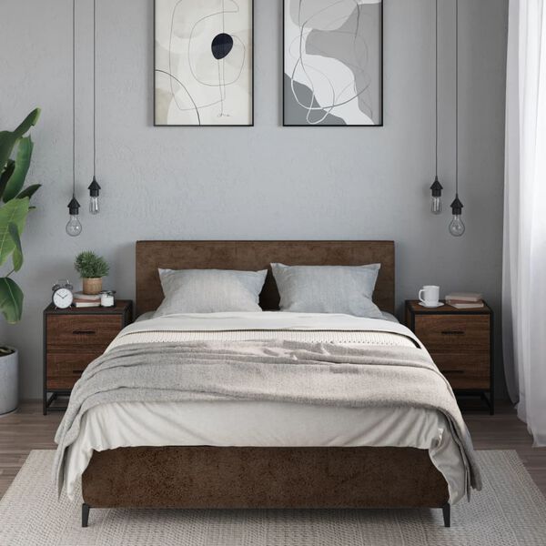 vidaXL Y&ouml;p&ouml;yd&auml;t 2 kpl ruskea tammi 40x31x50 cm tekninen puu