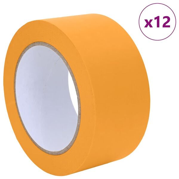 vidaXL Maalaustelat 12 pcs Keltainen 50mm x 50m Paperi