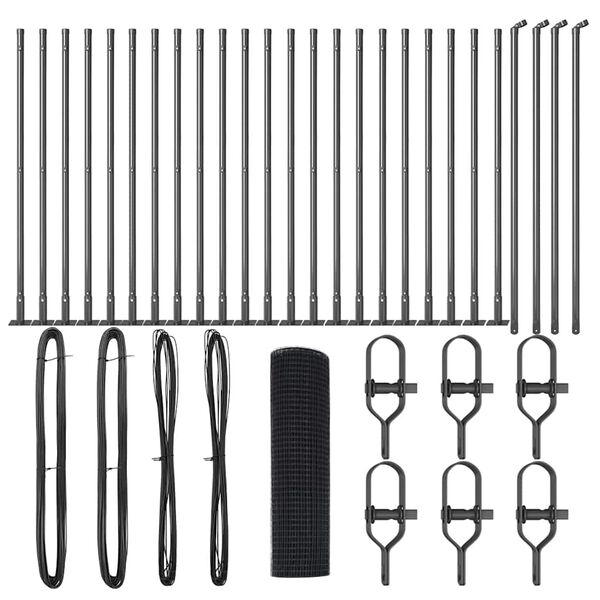 vidaXL Aitalatu Harmaa 100 x 0,8 m (25 x 25 mm verkko) Ter&auml;s ja PVC