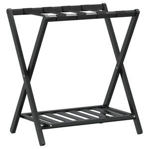 vidaXL Matkalaukkuteline musta 68x38x58 cm bambu
