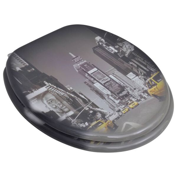 vidaXL WC-istuimet hard-close kansilla 2 kpl MDF New York -kuosi