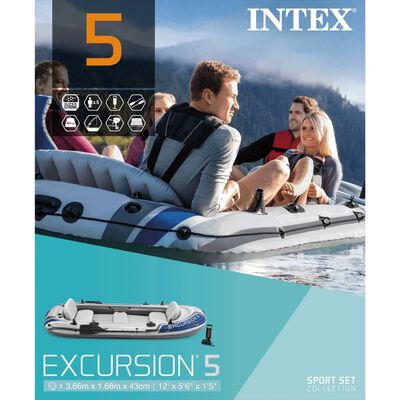 Intex Excursion 5 Kumivene airoilla ja pumpulla 68325NP