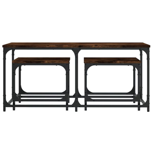 vidaXL Sarjasohvap&ouml;yd&auml;t 3 kpl savutammi tekninen puu