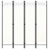 vidaXL 4-paneelinen tilanjakaja valkoinen 160x180 cm