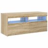 vidaXL TV-taso LED-valoilla Sonoma-tammi 90x35x40 cm