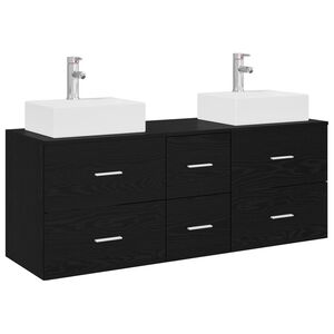 vidaXL Kylpyhuoneen kaappisetti 3 kpl Musta 49,5 x 41 x 62,5 cm