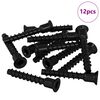vidaXL Pistorasian korkea ruuvi 12 kpl Musta 7 x 40 mm Rauta