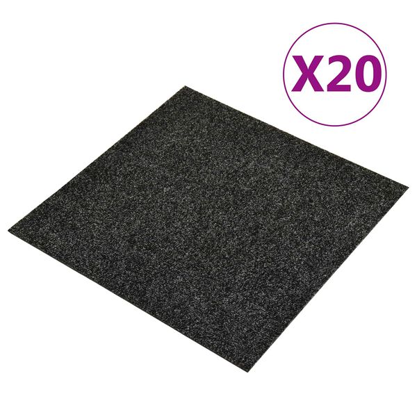 vidaXL Matto 20 pcs Musta 50 x 50 x 0,5 cm Bitumi