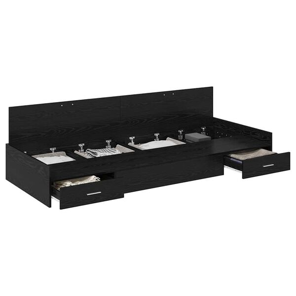 vidaXL Sängyn runko päätyllä Musta tammi. 100 x 200 cm Tekninen puu