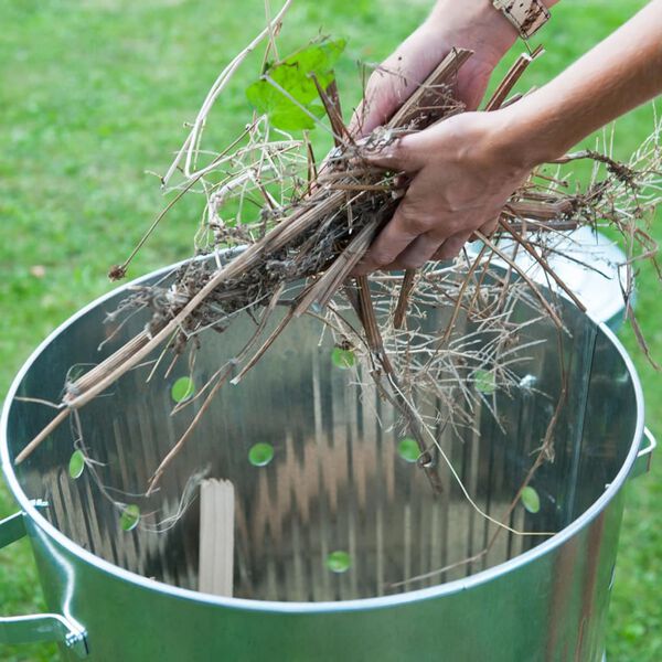 Nature Puutarhan jätteenpolttouuni galvanoitu teräs 46x72 cm pyöreä