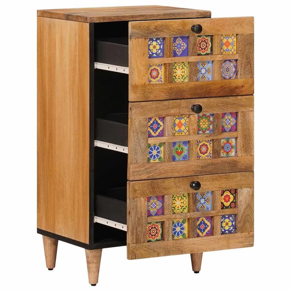 vidaXL Sivup&ouml;yt&auml; Luonnollinen 40 x 33 x 75 cm Kiinte&auml; mango puu