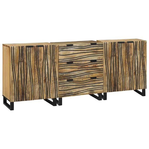 vidaXL Kylpyhuonekalustesetti hyllyll&auml; 3 pcs Ruskea Tekninen puu