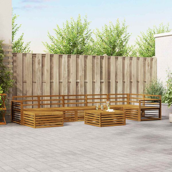 vidaXL Sohvasarjat 8 pcs Luonnollinen Tihe&auml; akasiapuu