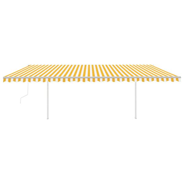 vidaXL Sis&auml;&auml;nkelattava markiisi LED/tuulisensori 6x3 m keltavalkoinen