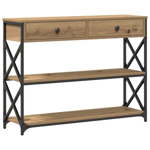 vidaXL Konsolip&ouml;yt&auml; artesaani tammi 100 x 28 x 75 cm
