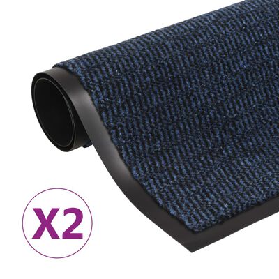 vidaXL Kuramatot 2 kpl suorakulmainen nukkapinta 120x180 cm sininen