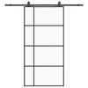 vidaXL Liukuovi rautaosilla musta 102,5x205 cm ESG-lasi