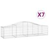 vidaXL Kaarevat kivikorit 7 kpl 200x50x40/60 cm galvanoitu rauta