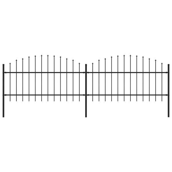 vidaXL Puutarha-aita keih&auml;sk&auml;rkinen ter&auml;s 359x125 cm musta