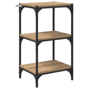 vidaXL Kirjahylly 3 tasoa 40 x 33 x 70,5 cm Hienosahattu puu ja rauta