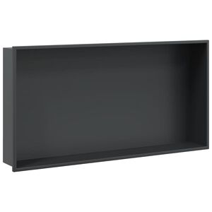 vidaXL Suihkuhylly matta musta 62x32x9 cm ruostumaton ter&auml;s