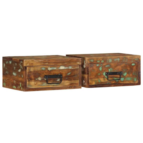 vidaXL Sein&auml;lle asennettavat y&ouml;p&ouml;yd&auml;t 2 kpl Kierr&auml;tetty massiivipuuta