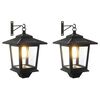 vidaXL Sein&auml;valaisin with LED Bulb 2 kpl Musta 19 x 14 x 25 cm