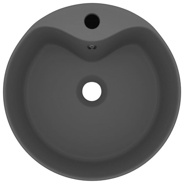 vidaXL Ylellinen pesuallas ylivuodolla tummanharm. 36x13cm keraaminen