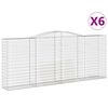 vidaXL Kaarevat kivikorit 6 kpl 400x50x160/180 cm galvanoitu rauta