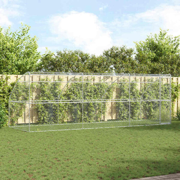 vidaXL Koirankoppi 3 pcs Hopea 6 x 2 x 2 m Galvanoitu ter&auml;s