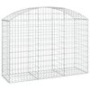 vidaXL Kaareva kivikori 150x50x100/120 cm galvanoitu rauta