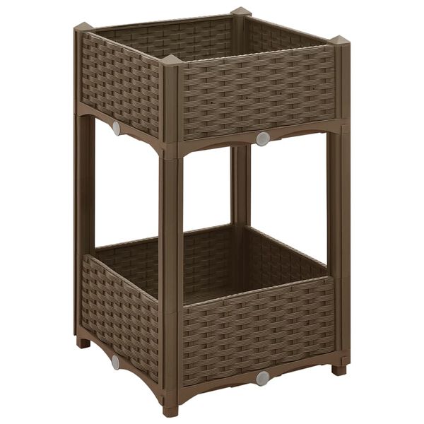 vidaXL Korotettu kukkalaatikko 40x40x71 cm polypropeeni