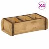 vidaXL Tarjotin s&auml;ilytystilassa 4 pcs Ruskea 30 x 14 x 9 cm