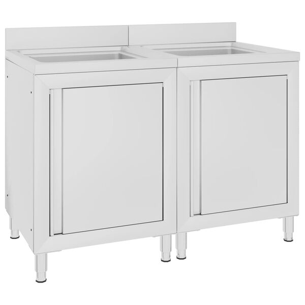 vidaXL Kaupalliset tiskiallaskaapit 2 kpl ruostumaton teräs