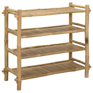 vidaXL Kenk&auml;teline hyllyll&auml; Luonnollinen 4-tasoinen Bambu