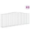 vidaXL Kaarevat kivikorit 3 kpl 400x50x140/160 cm galvanoitu rauta