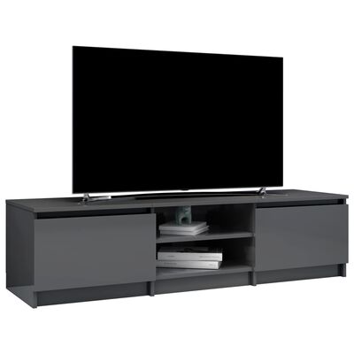 vidaXL TV-taso korkeakiilto harmaa 140x40x35,5 cm lastulevy