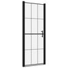 vidaXL Suihkuovi karkaistu lasi 91x195 cm musta