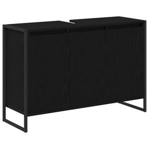 vidaXL Kylpyhuonekaappi Musta tammi. 90 x 30 x 60 cm Tekninen puu