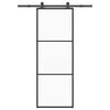 vidaXL Liukuovi asennustarvikkeilla 76x205 cm ESG lasi ja alumiini
