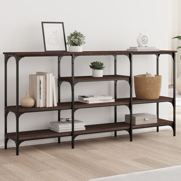 vidaXL Konsolipöytä ruskea tammi 160x29x80 cm tekninen puu