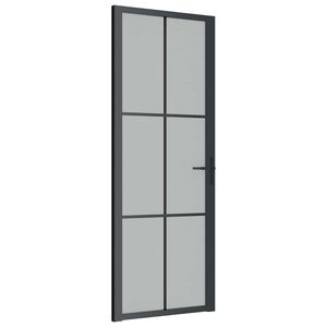 vidaXL Sis&auml;ovi 76x201,5 cm musta mattalasi ja alumiini