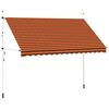 vidaXL Sis&auml;&auml;nkelattava markiisi 350 cm oranssi ja ruskea