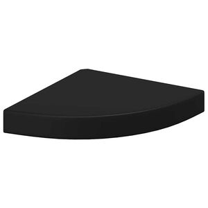 vidaXL Kelluva kulmahylly musta 25x25x3,8 cm MDF