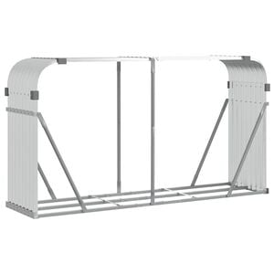 vidaXL Polttopuuteline hopea 180x45x100 cm galvanoitu ter&auml;s