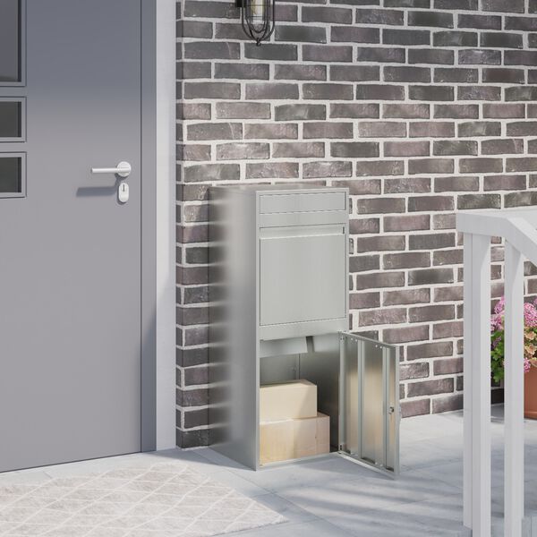 vidaXL Pakettipostilaatikko Musta 41 x 38 x 103 cm Galvanoitu ter&auml;s