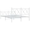 vidaXL Metallinen s&auml;ngynrunko p&auml;&auml;dyill&auml; valkoinen 137x190 cm
