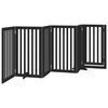 vidaXL Koiraportti kokoontaittuva 6 paneelia musta 300 cm poppelipuu