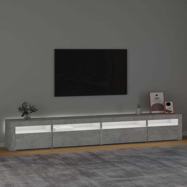 vidaXL TV-taso LED-valoilla betoninharmaa 270x35x40 cm