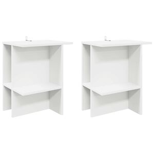 vidaXL Sohvap&ouml;yt&auml; 2 pcs valkoinen 40 x 30 x 49 cm Tekninen puu
